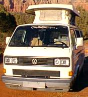 Sold: 1990 VW Vanagon GL Camper Front view with top up